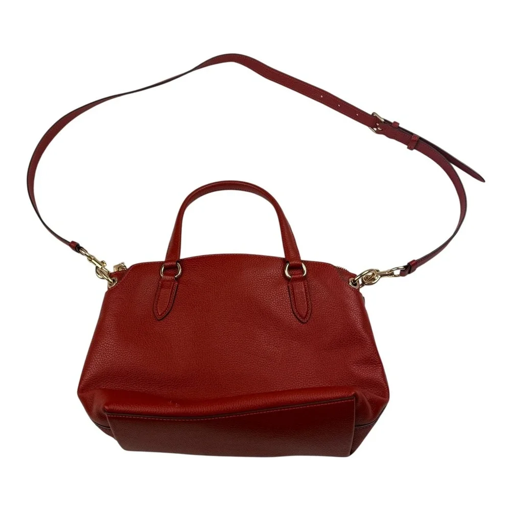 Coach Red Pebbled Leather‎ Satchel Crossbody Purse A2331-1317 Vintage Style